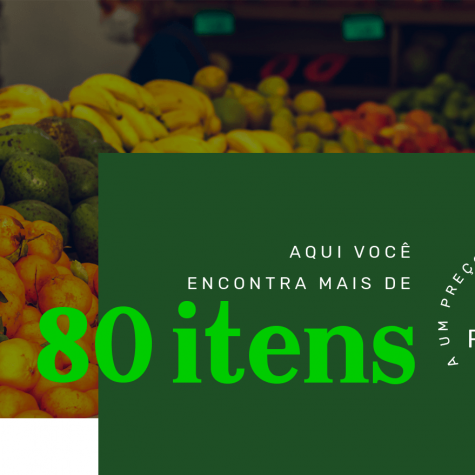 Aqui você encontra mais de 80 itens a um preço único de R$1,99 kg